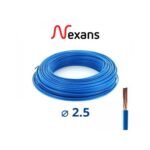 Nexans Fil Rigide H07V-U Passeo 1×2.5mm bleu Rouleau de 100m