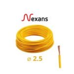 Nexans Fil Rigide H07V-U Passeo 1×2.5mm jaun rouleau de 100m