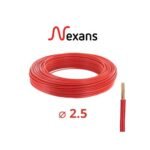 Nexans Fil Rigide H07V-U Passeo 1×2.5mm Rouge Rouleau de 100 m