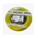 Unalkablo Fil Rigide H07V-U 1×2.5 Vert-Jaune Rouleau de 100m